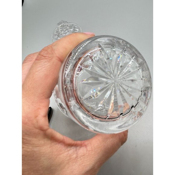 Vintage Waterford Castlemaine Cut Crystal Jam Jar with Spoon Clear Condiment Jar - Picture 8 of 9